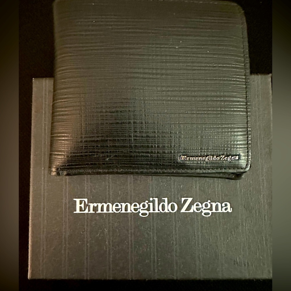Zegna bifold Wallet - Black Calfskin